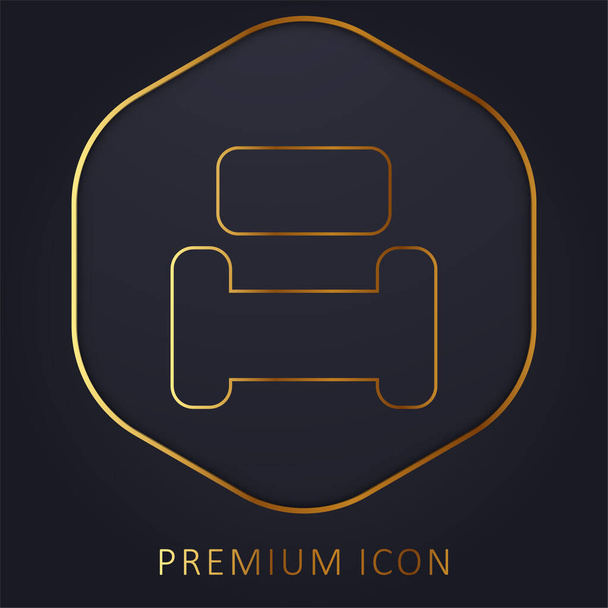 Fauteuil gouden lijn premium logo of pictogram - Vector, afbeelding