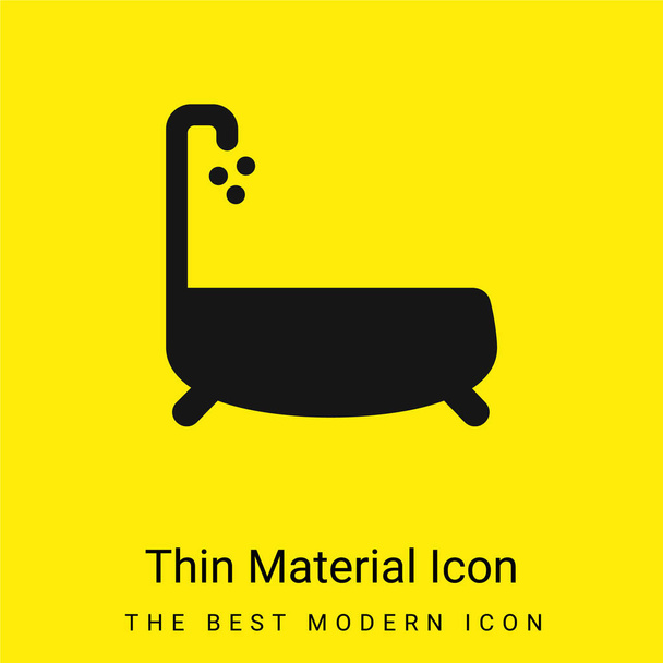 Baignoire avec goutte d'eau minimale icône de matériau jaune vif - Vecteur, image