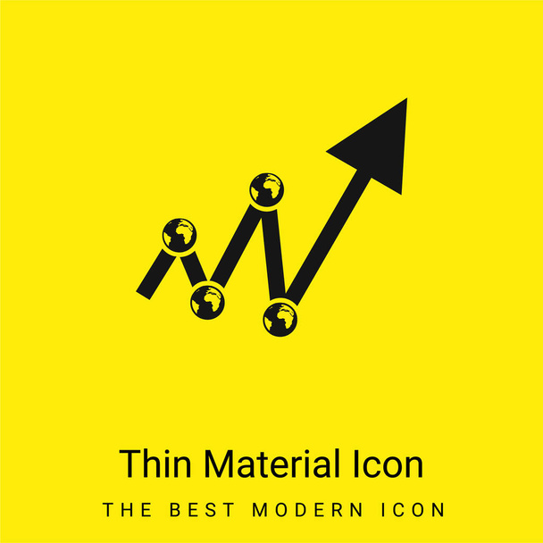 Стріла, виготовлена з контактів і ліній мінімально яскраво-жовтого матеріалу ікони - Вектор, зображення