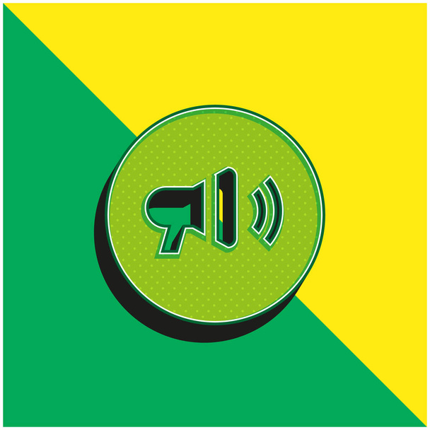 Ilmoitus Vihreä ja keltainen moderni 3d vektori kuvake logo - Vektori, kuva