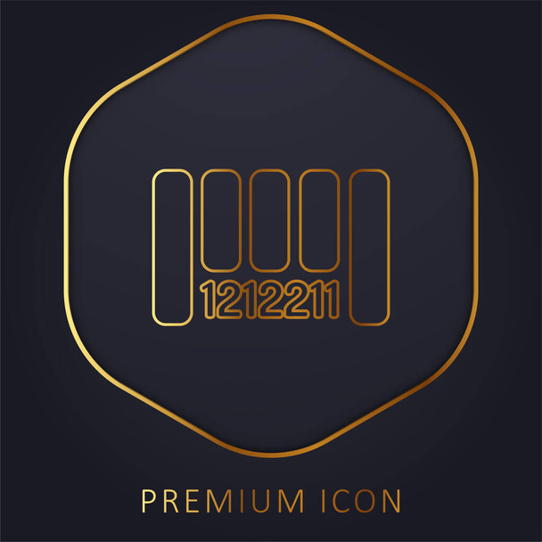 Código de barras línea dorada logotipo premium o icono - Vector, Imagen