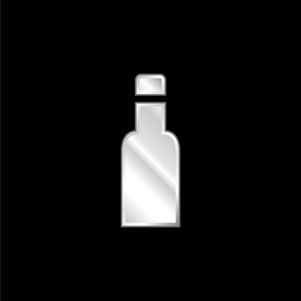 Botella Negro Contenedor plateado icono metálico - Vector, imagen
