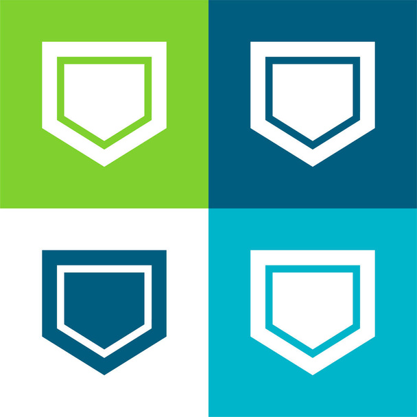 Base Plano de cuatro colores mínimo icono conjunto - Vector, Imagen