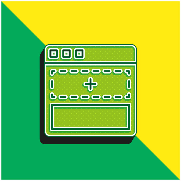 Προσθήκη πράσινου και κίτρινου σύγχρονου 3d διανυσματικού εικονιδίου - Διάνυσμα, εικόνα