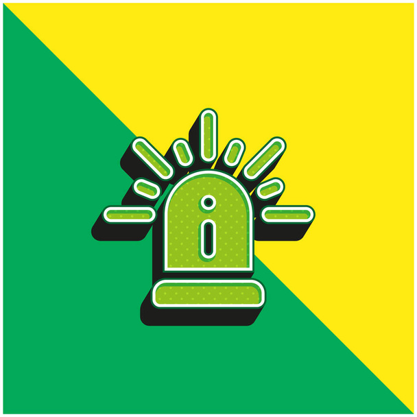 アラート緑と黄色のモダンな3Dベクトルアイコンのロゴ - ベクター画像
