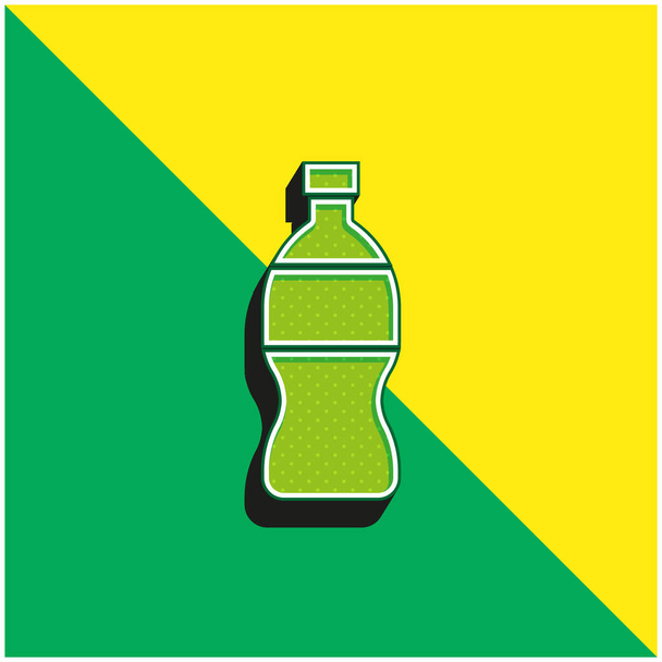 Bottle Green and yellow modern 3d vector icon logo - Vector, Image