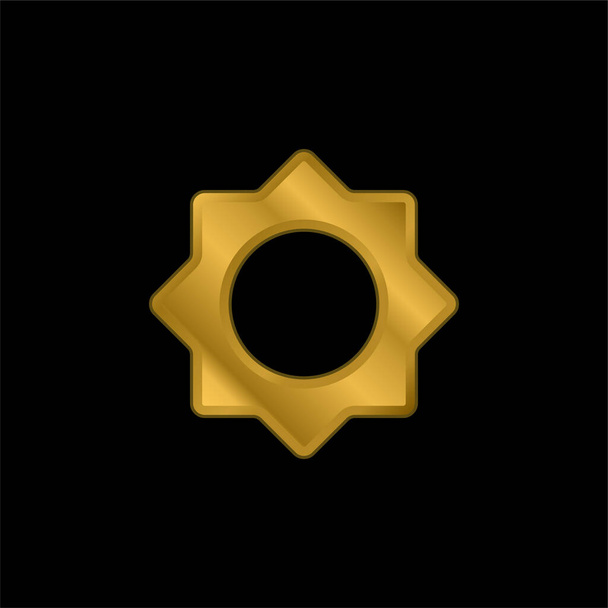 Sol astrológico chapado en oro icono metálico o vector de logotipo - Vector, imagen