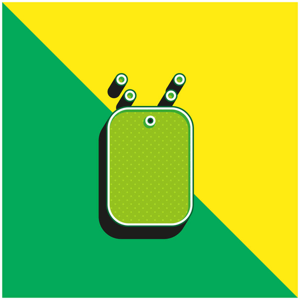 Значок Зеленый и желтый современный 3D логотип векторной иконки - Вектор,изображение