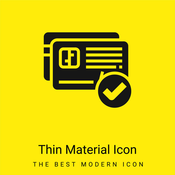 Accepter minime icône de matériau jaune vif - Vecteur, image