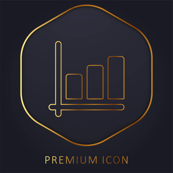 Логотип или иконка золотой линии Bar Chart - Вектор,изображение