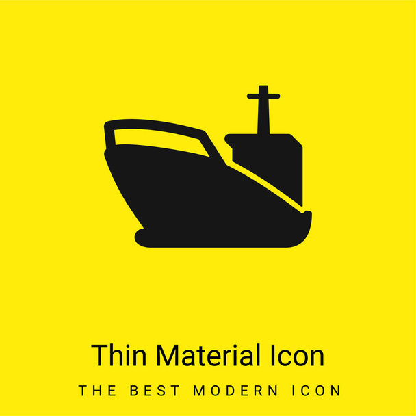 3D Ship minimal bright yellow material icon - Vector, Image
