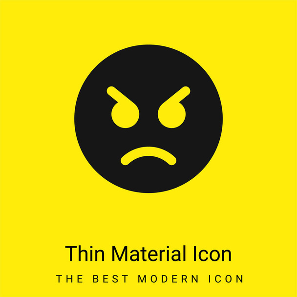 Angry minimal bright yellow material icon - Vector, Image