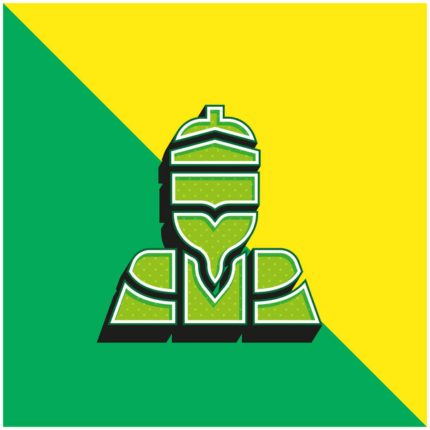 Baltazar Zielony i żółty nowoczesny ikona wektora 3D logo - Wektor, obraz