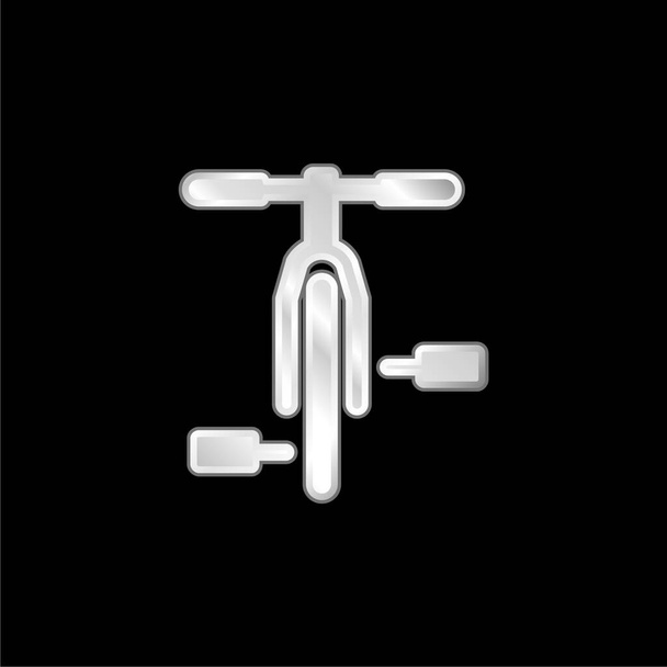 Bicicleta plateado icono metálico - Vector, Imagen
