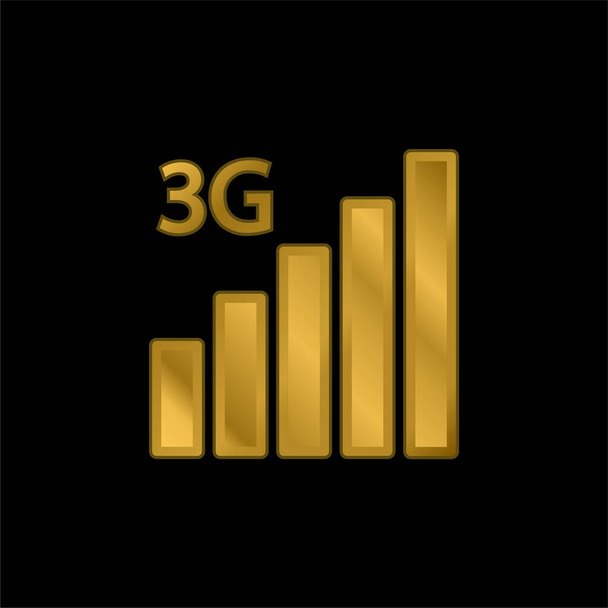 3G altın kaplama metalik simge veya logo vektörü - Vektör, Görsel
