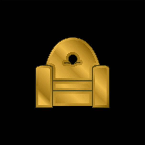 Кресло с позолотой металлической иконой или вектором логотипа - Вектор,изображение