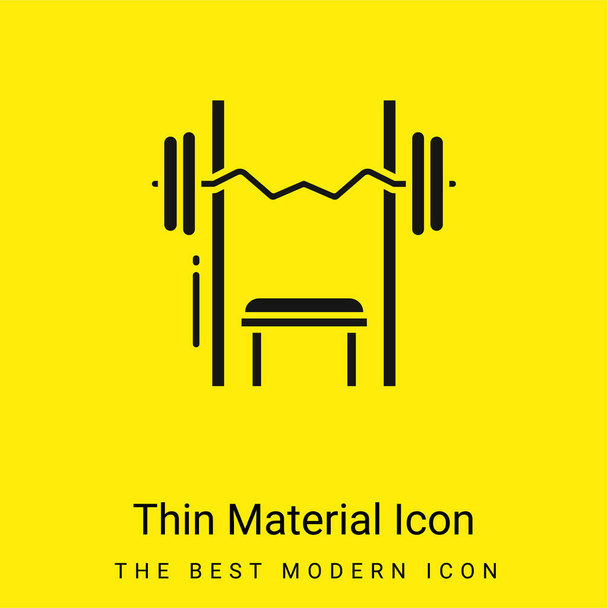Bench Press minimal bright yellow material icon - Vector, Image