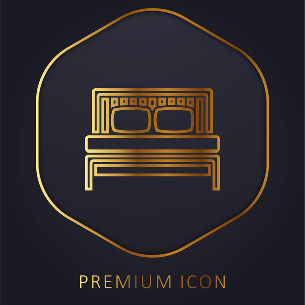 Ліжко золота лінія логотип або значок преміум-класу
 - Вектор, зображення