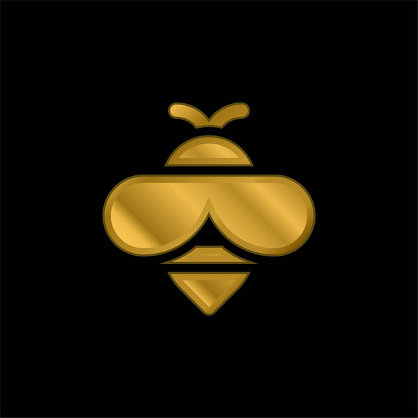 Μέλισσα επιχρυσωμένο μέταλλο εικονίδιο ή το λογότυπο διάνυσμα - Διάνυσμα, εικόνα