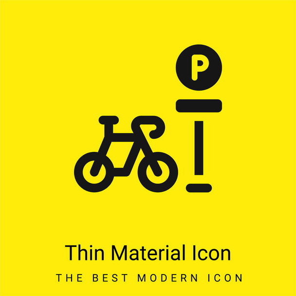 Bicicleta Estacionamento mínimo ícone de material amarelo brilhante - Vetor, Imagem