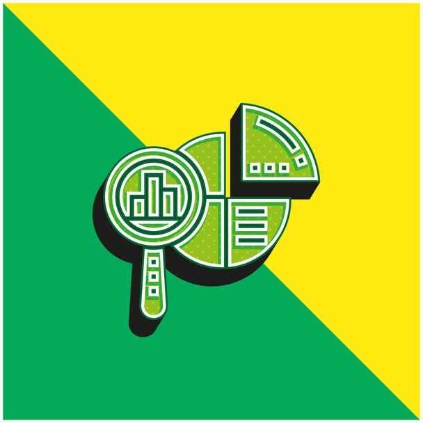 Księgowość Zielone i żółte nowoczesne logo wektora 3D - Wektor, obraz