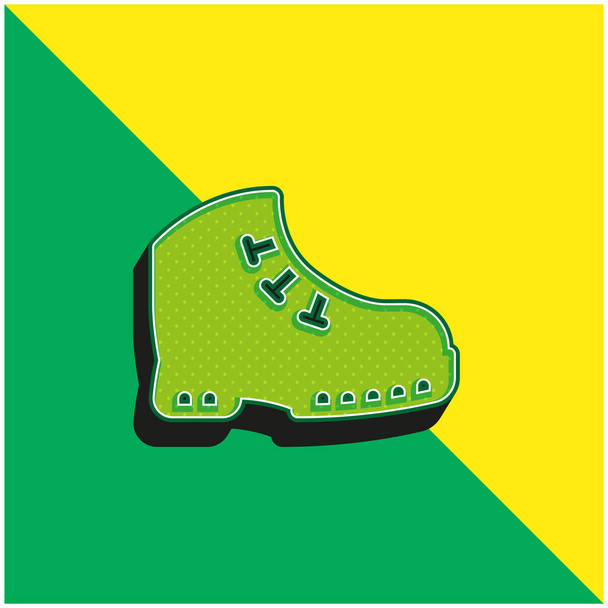Stivali Verde e giallo moderno 3d vettoriale icona logo - Vettoriali, immagini