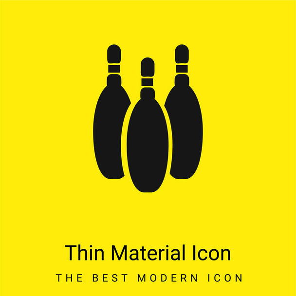 Bowling kužely Silueta minimální jasně žlutý materiál ikona - Vektor, obrázek