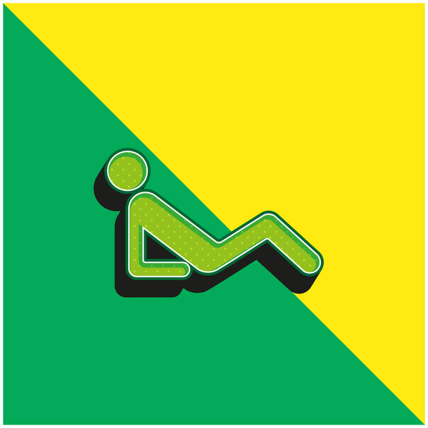 Abs Workout Zöld és sárga modern 3D vektor ikon logó - Vektor, kép