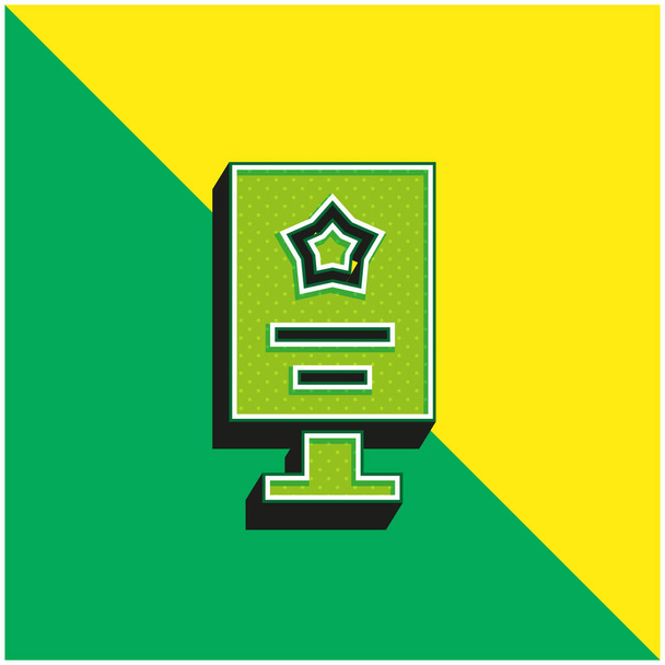 Reklam Yeşil ve sarı modern 3d vektör simgesi logosu - Vektör, Görsel