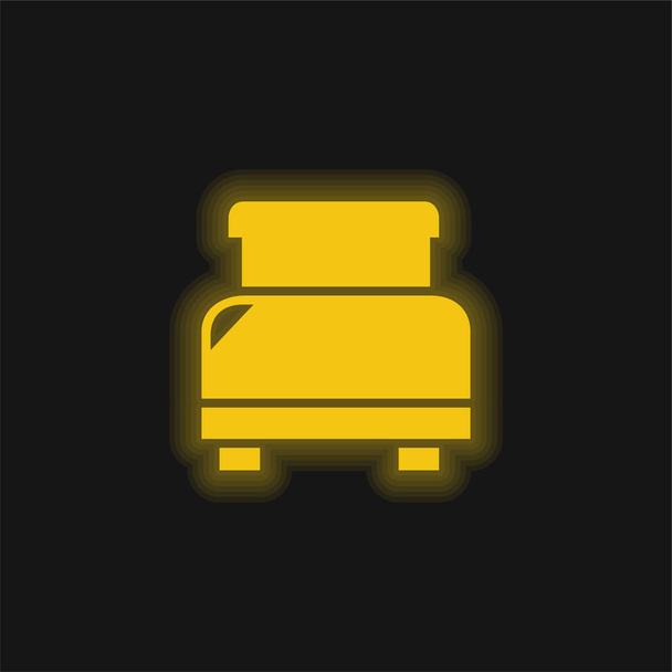 Letto nero giallo icona al neon incandescente - Vettoriali, immagini
