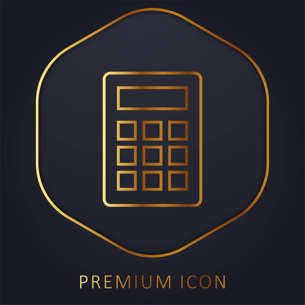 Basic Calculator golden line premium logo or icon - Vector, Image