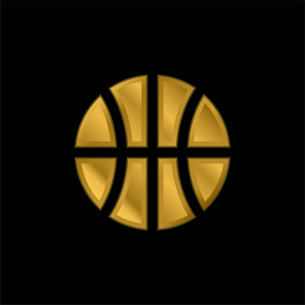 Baseball Ball gold plated metalic icon or logo vector - Vector, Image