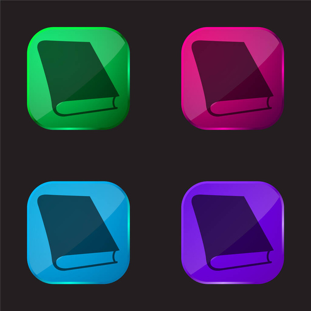 Reading four color glass button icon - Вектор,изображение