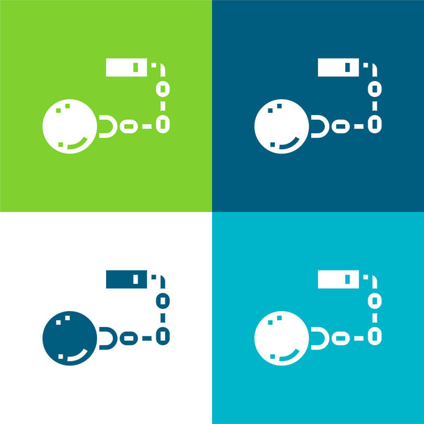Ball Flat čtyři barvy minimální ikona nastavena - Vektor, obrázek