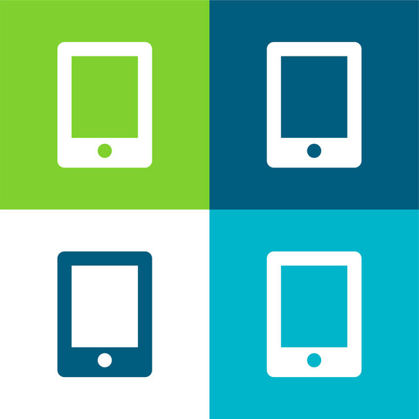 Tableta grande Conjunto de iconos mínimo de cuatro colores - Vector, imagen