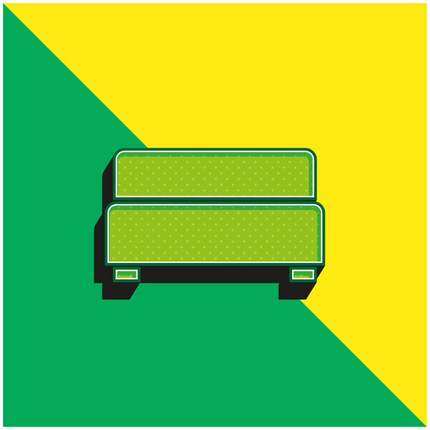 Μαύρο Καναπές του Livingroom Πράσινο και κίτρινο σύγχρονο 3d διάνυσμα εικονίδιο λογότυπο - Διάνυσμα, εικόνα