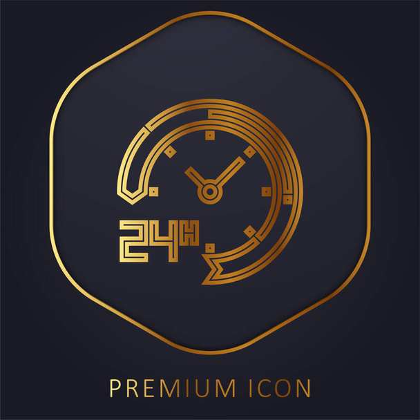 24 години золота лінія логотип або значок преміум-класу
 - Вектор, зображення