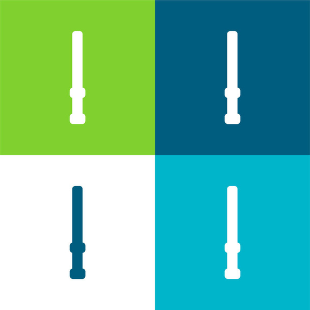 Set di icone minime a quattro colori piatti Baton - Vettoriali, immagini