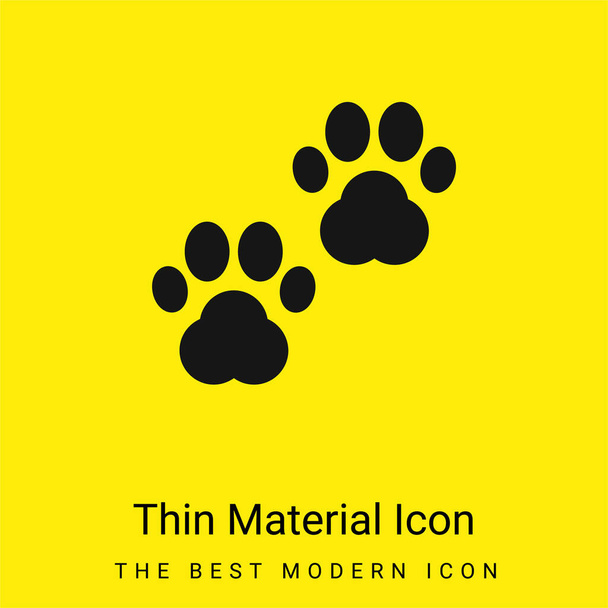 Animal Imprime ícone de material amarelo brilhante mínimo - Vetor, Imagem