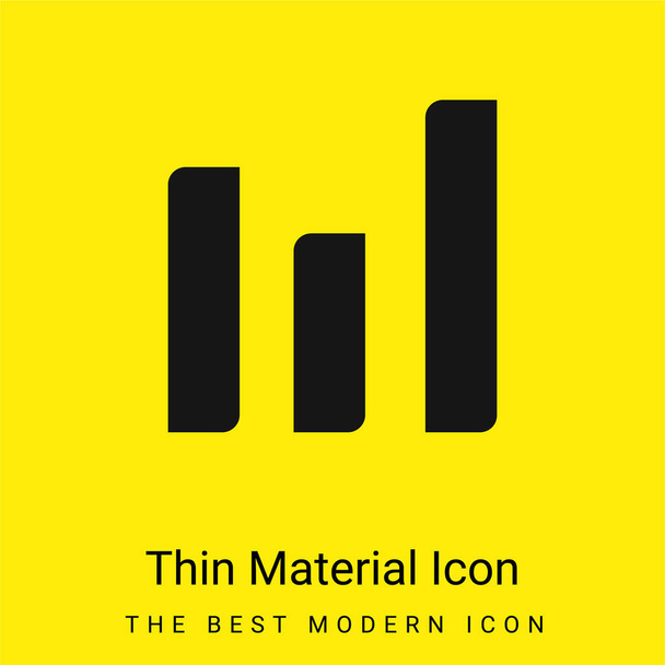 Gráfico de barras para negocios mínimo icono de material amarillo brillante - Vector, imagen