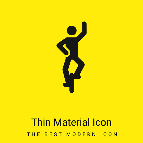 Acrobat minimal bright yellow material icon - Vector, Image