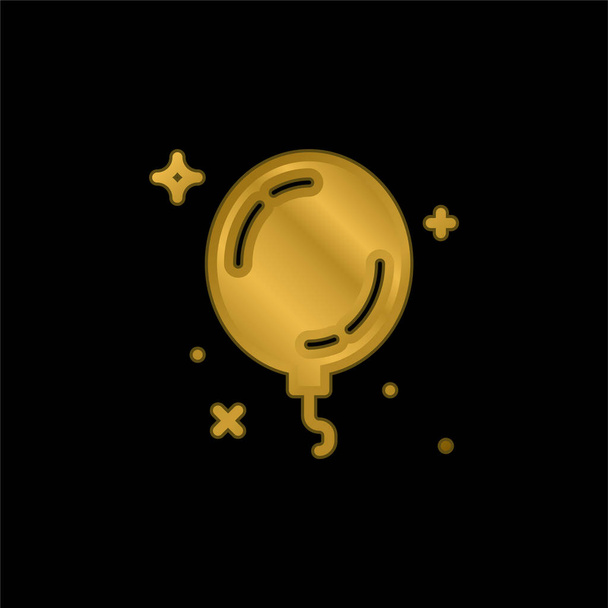 Повітряна куля золота металева піктограма або вектор логотипу
 - Вектор, зображення