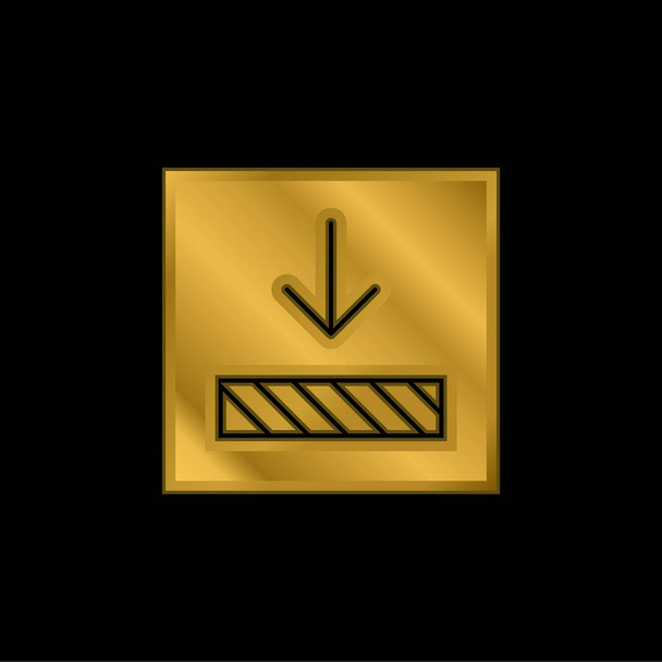Alineación chapado en oro icono metálico o logotipo vector - Vector, imagen