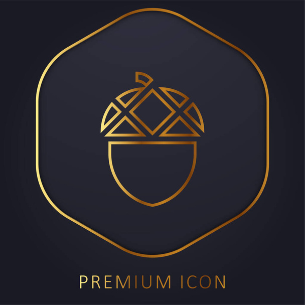 Logotipo o icono premium de la línea dorada Acorn - Vector, imagen