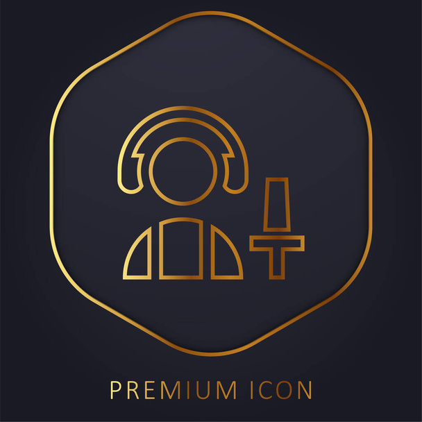 Ligne d'or avion logo premium ou icône - Vecteur, image