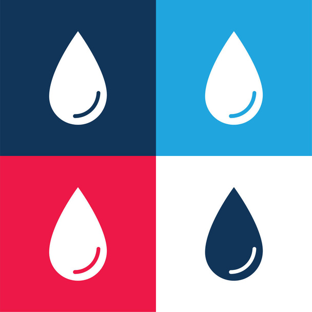 Sangue blu e rosso quattro colori set icona minima - Vettoriali, immagini