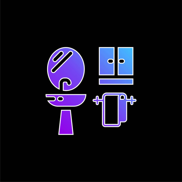 Banheiro ícone vetor gradiente azul - Vetor, Imagem