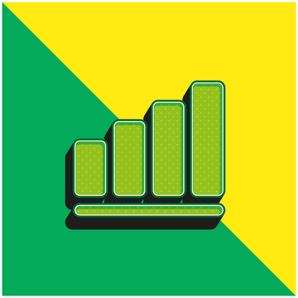 Bar Chart Zielony i żółty nowoczesny ikona wektora 3D logo - Wektor, obraz