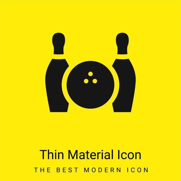 Bowling-Ball und zwei Schalen minimalen leuchtend gelben Material Symbol - Vektor, Bild