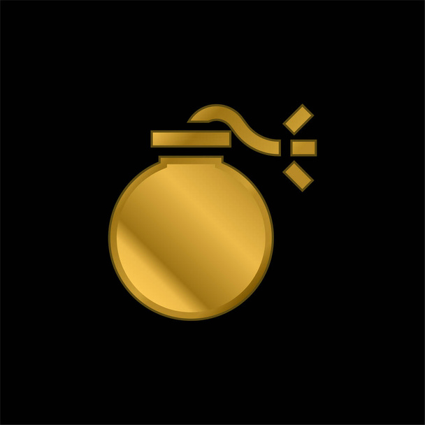 Pommi kullattu metallinen kuvake tai logo vektori - Vektori, kuva